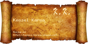 Keszei Karsa névjegykártya